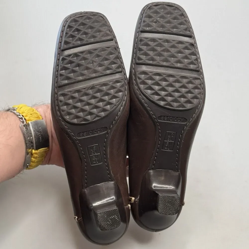 Aerosoles Aerology Size 6.5 Women Davenport Dark Brown Kitten Heels Leather EUC